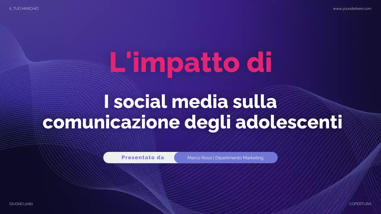 Presentazione moderna dei social media in viola