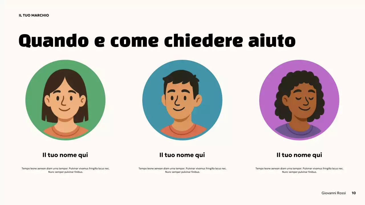 Presentazione sulla salute mentale in grassetto arancione