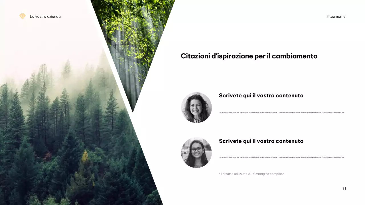 Presentazione minimalista arancione sul clima