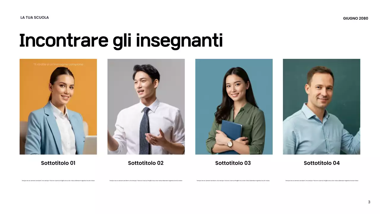 Presentazione della scuola moderna arancione