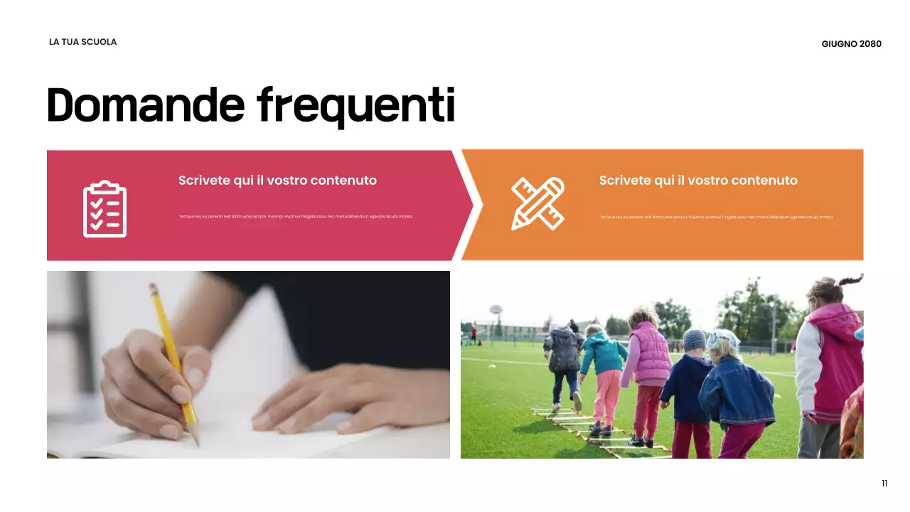 Presentazione della scuola moderna arancione