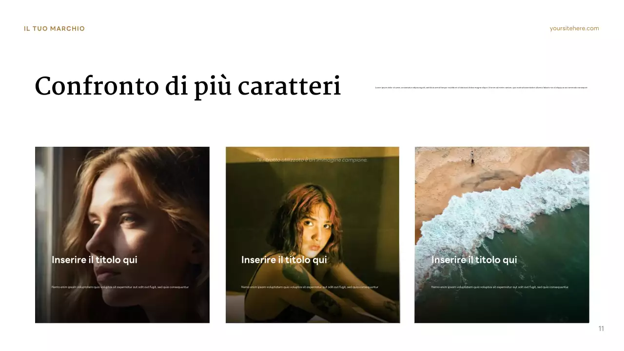 Presentazione del personaggio classico marrone