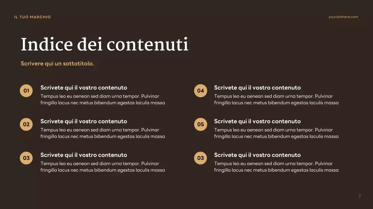 Presentazione del personaggio classico marrone