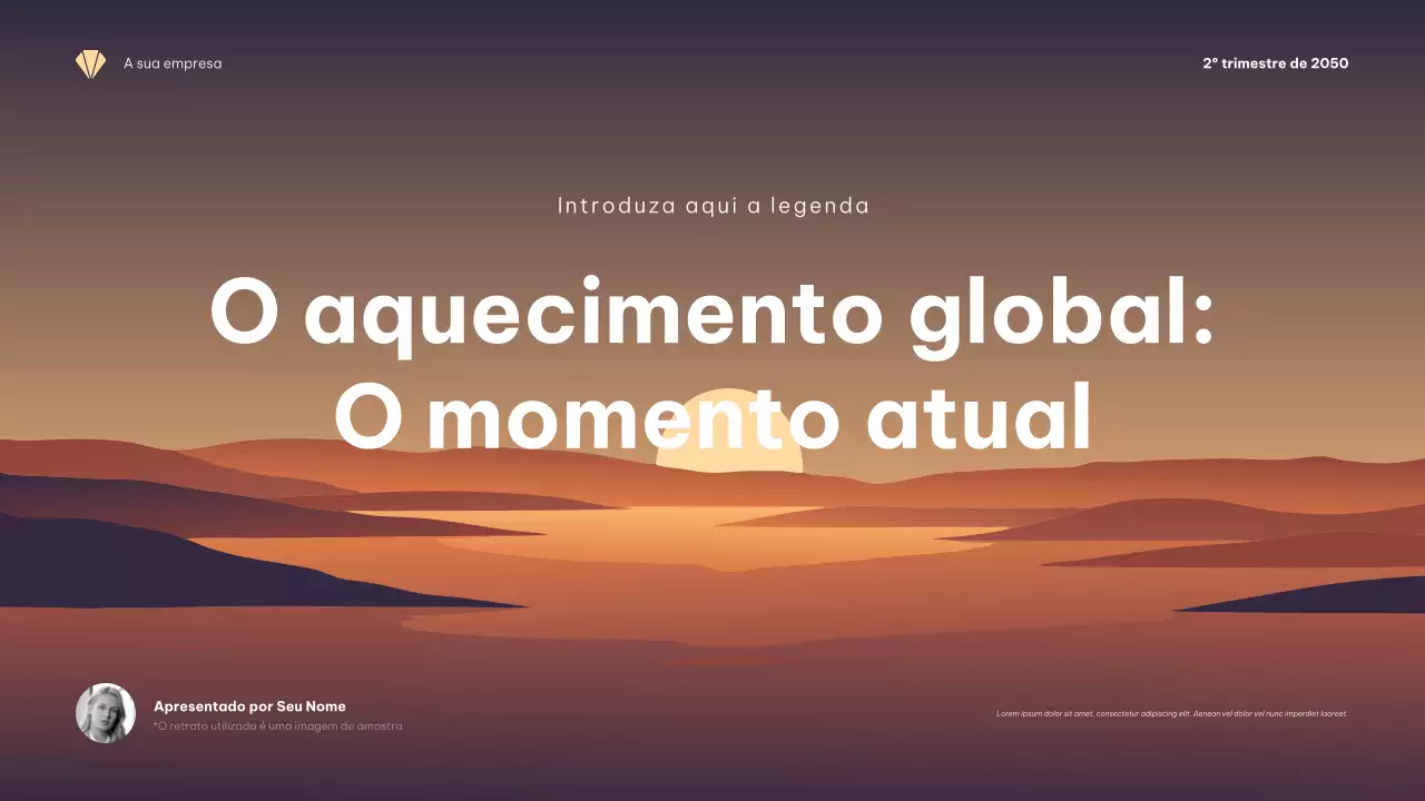 Apresentação Climática Minimalista Laranja