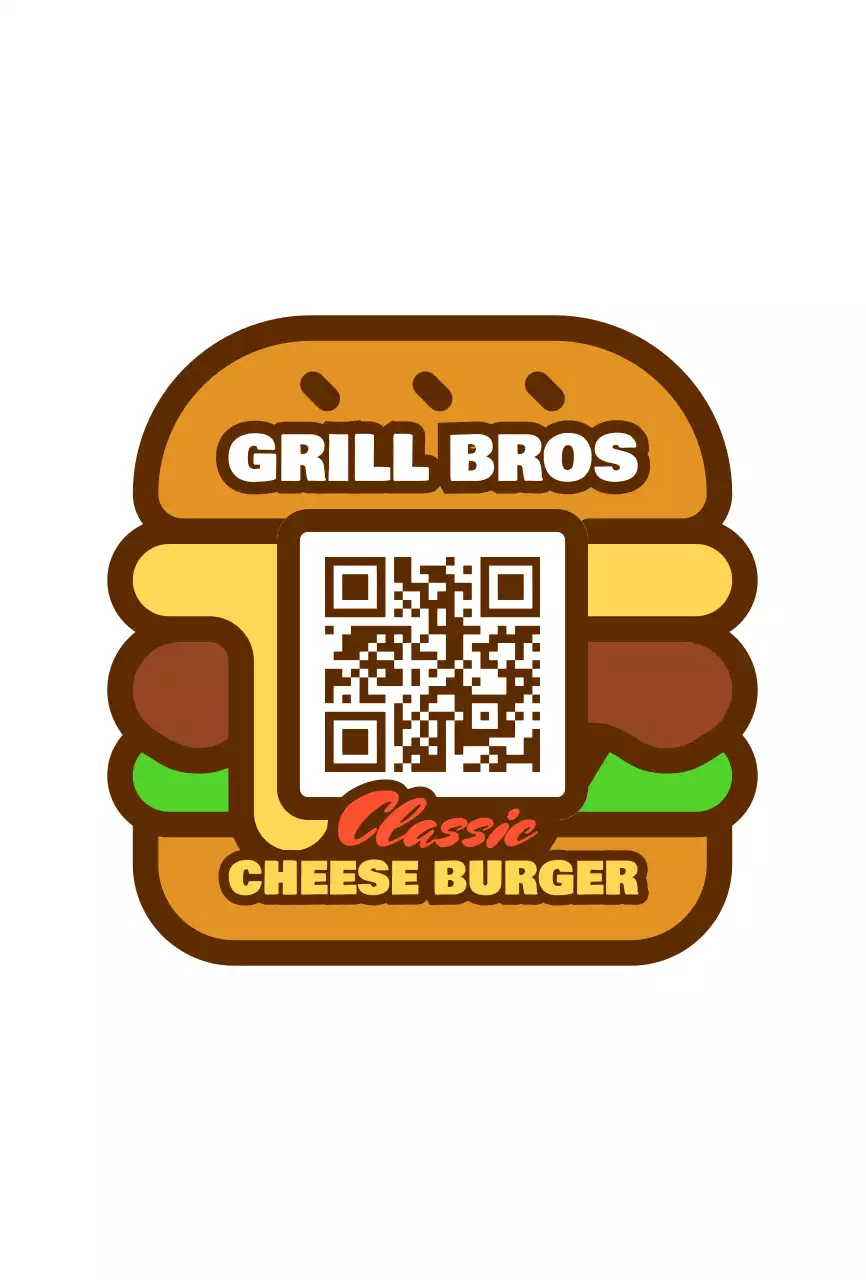 갈색 팝아트 패스트푸드 광고