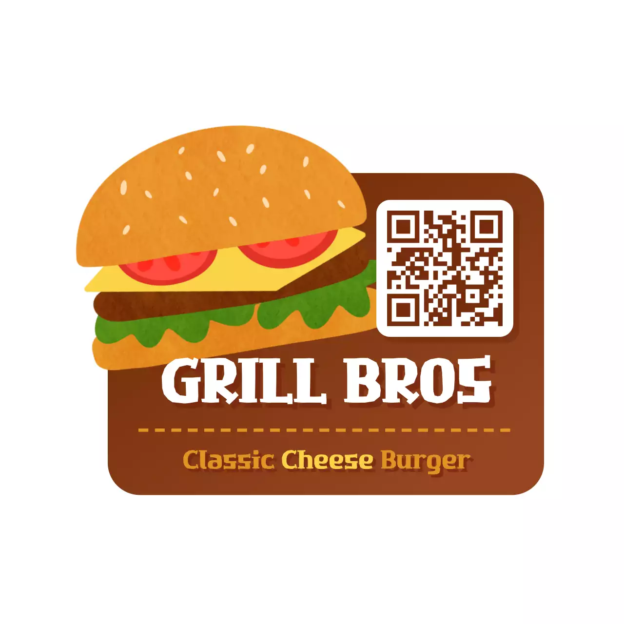 갈색 빈티지 버거 광고