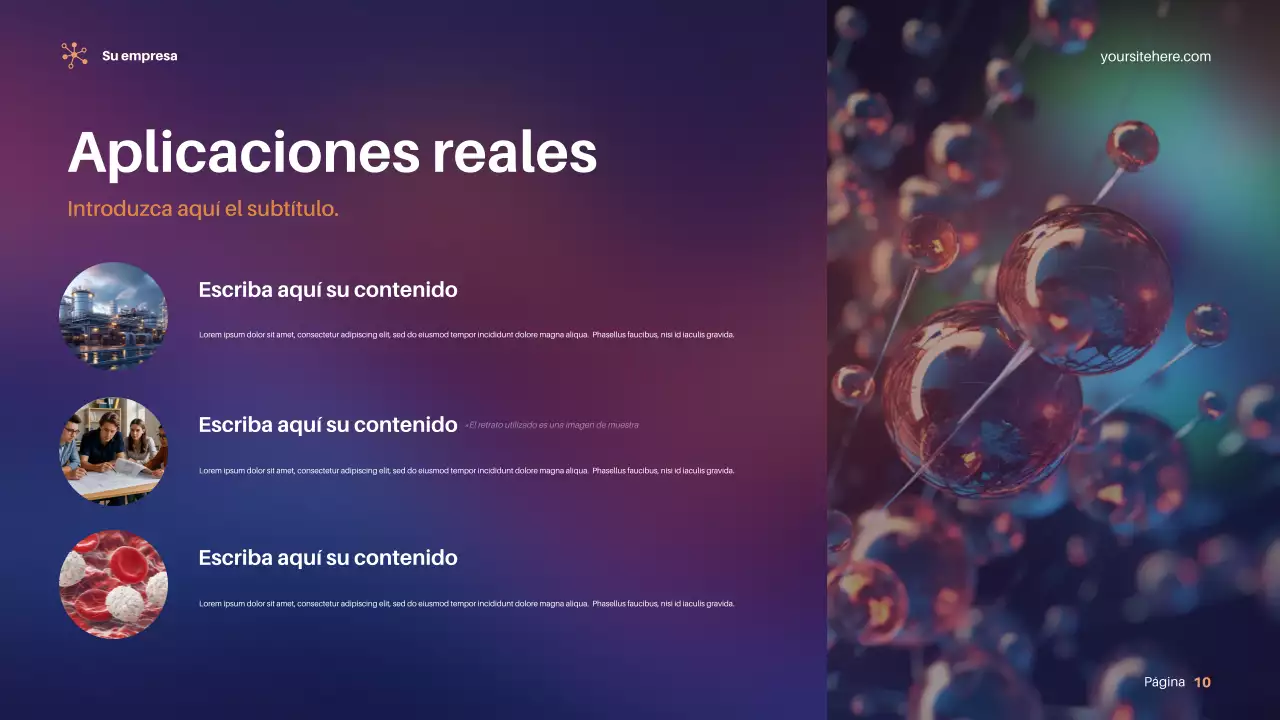 Presentación de ciencia moderna púrpura