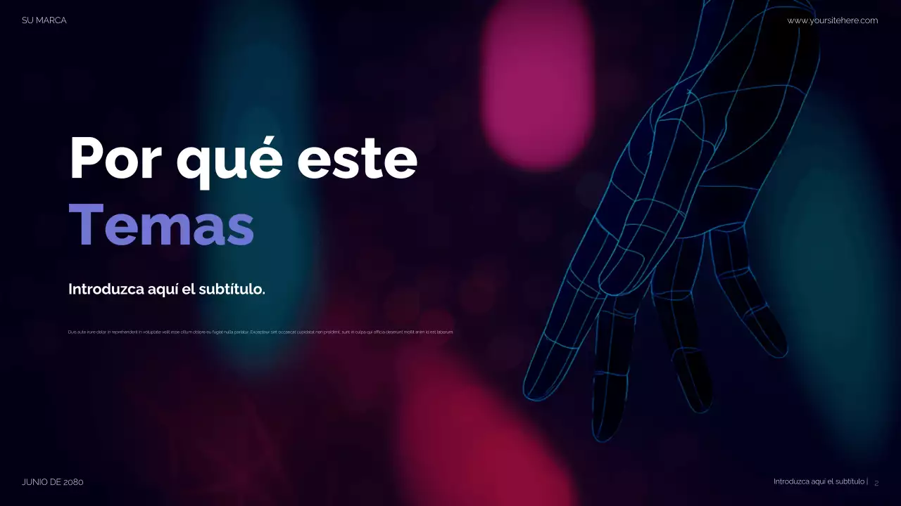 Presentación moderna en morado para redes sociales