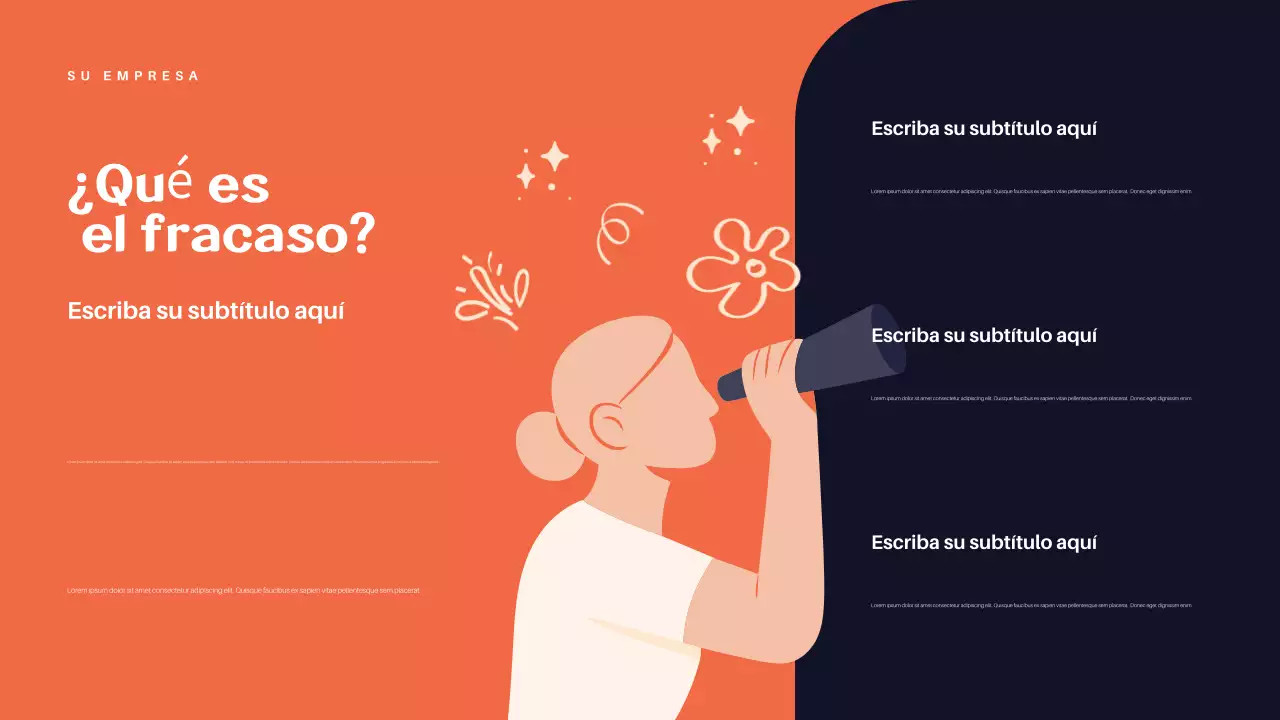 Presentación de la conferencia sobre el éxito en Orange Abstract