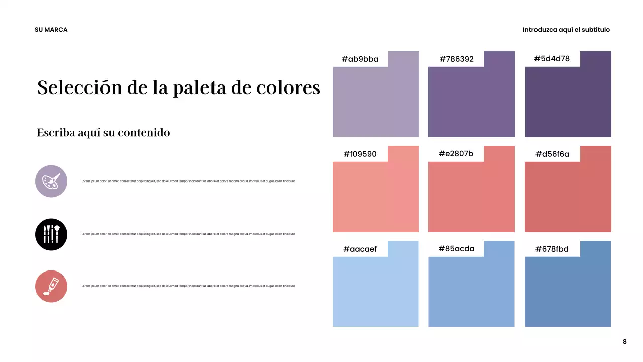 Presentación creativa moderna en color marrón