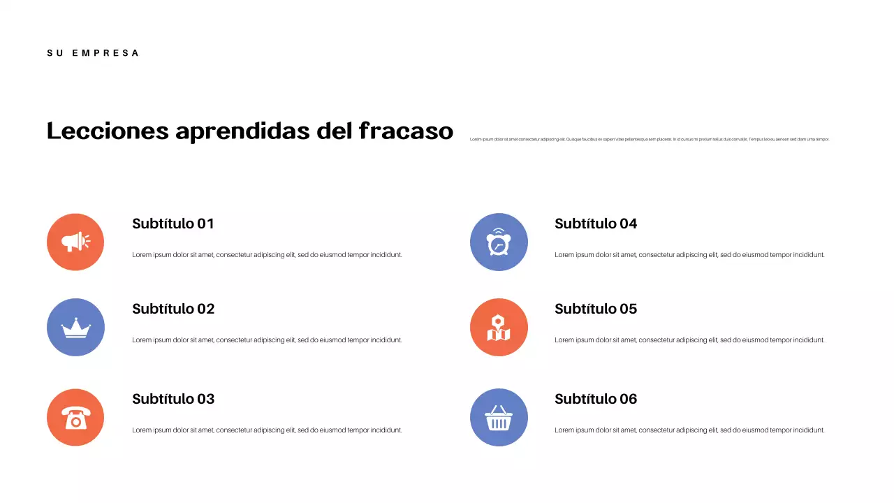 Presentación de la conferencia sobre el éxito en Orange Abstract