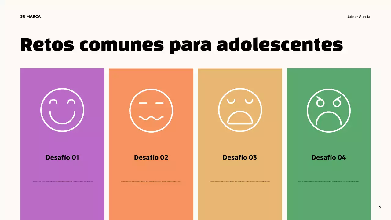 Presentación de salud mental en negrita naranja