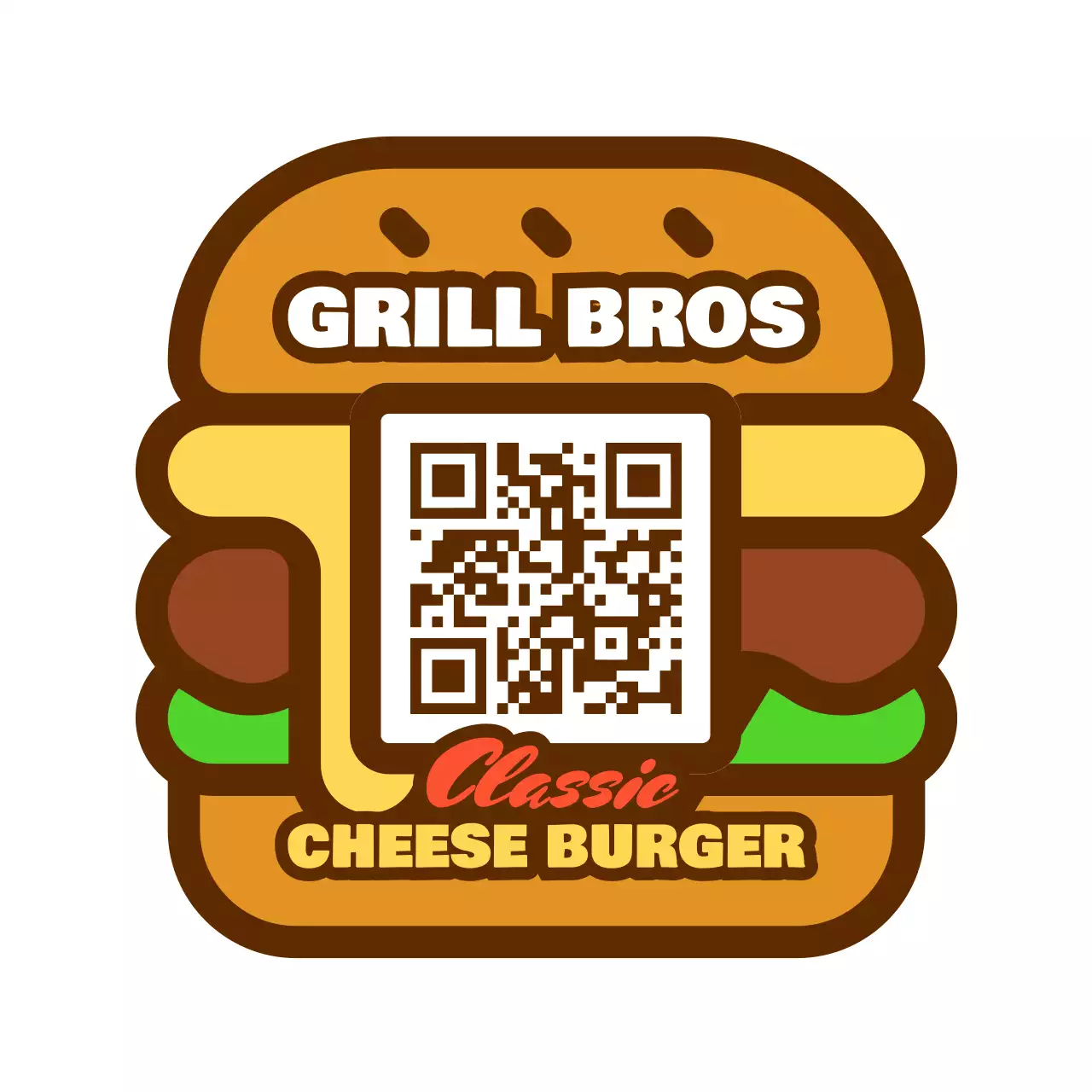 갈색 레트로 QR코드 프로모션