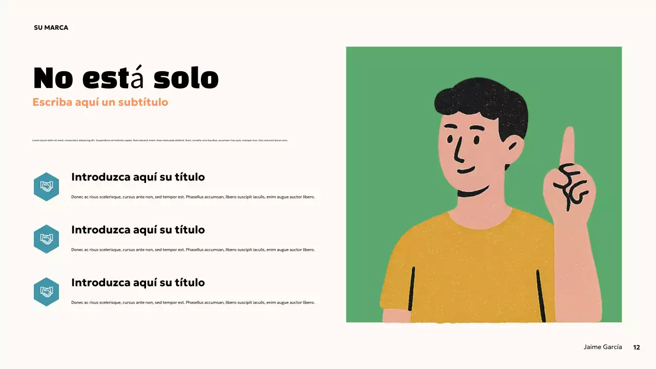 Presentación de salud mental en negrita naranja