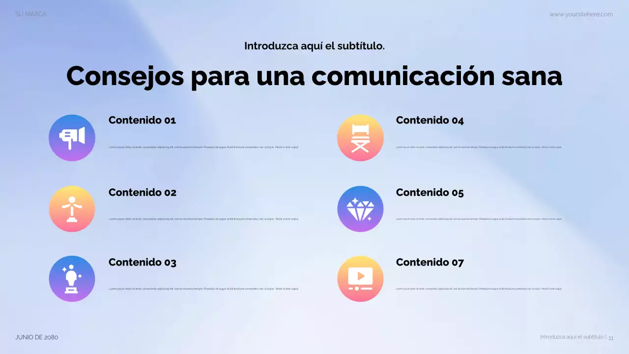 Presentación moderna en morado para redes sociales