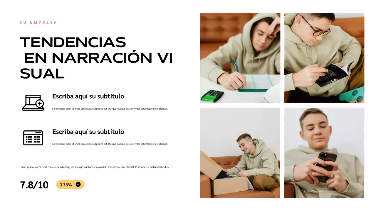 Presentación de influencia moderna azul