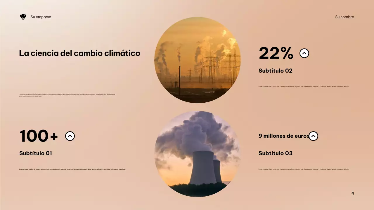 Presentación minimalista del clima en naranja