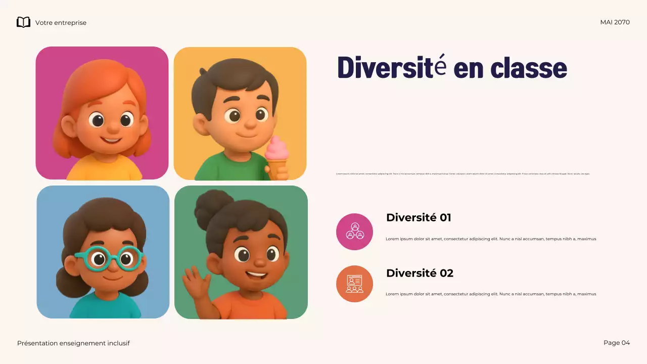 Présentation pédagogique inclusive moderne et illustrative de la Marine