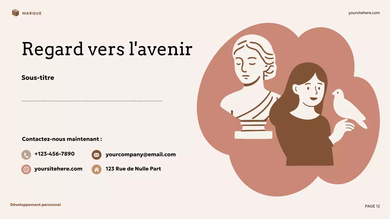 Présentation de développement personnel floral beige et marron