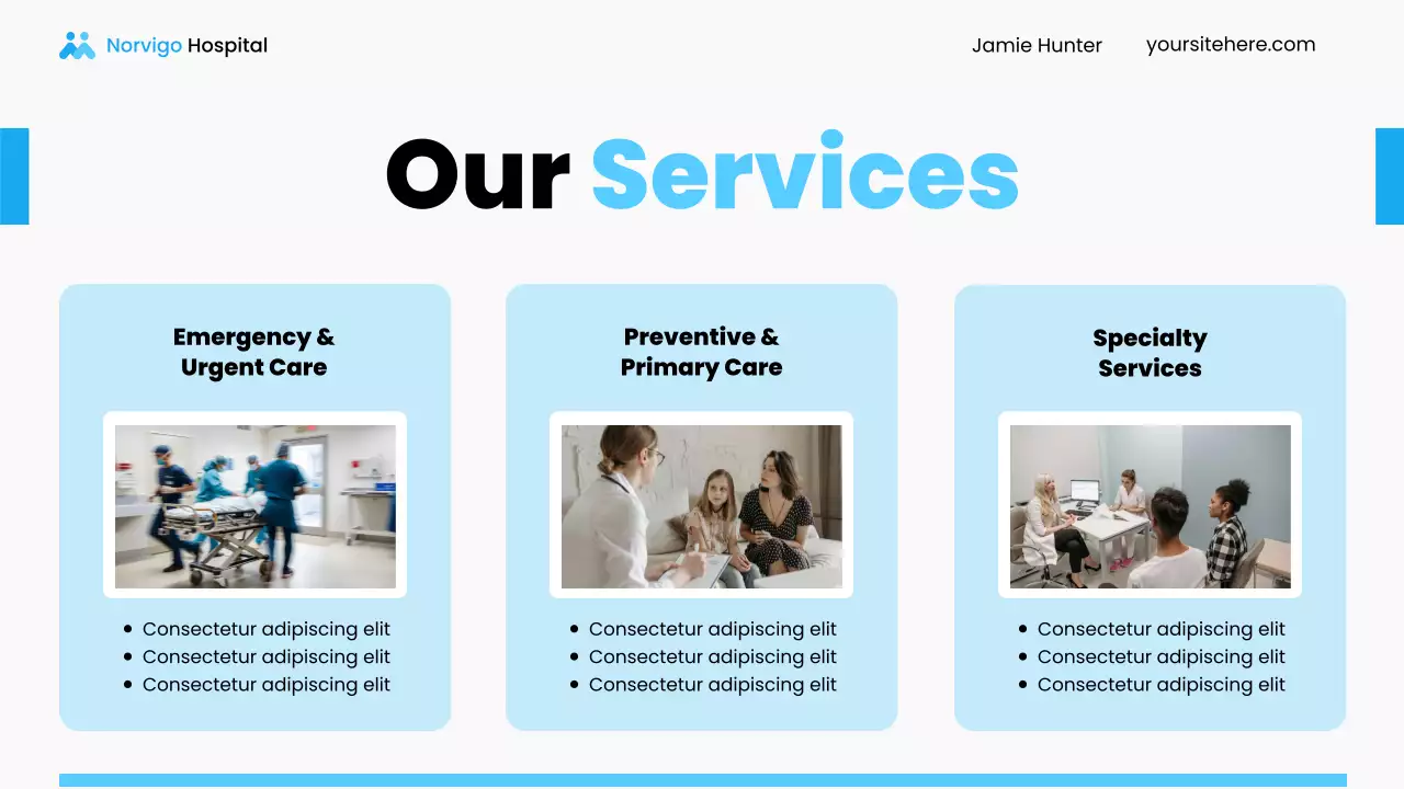 Blue and White Local Hospital Services Presentation