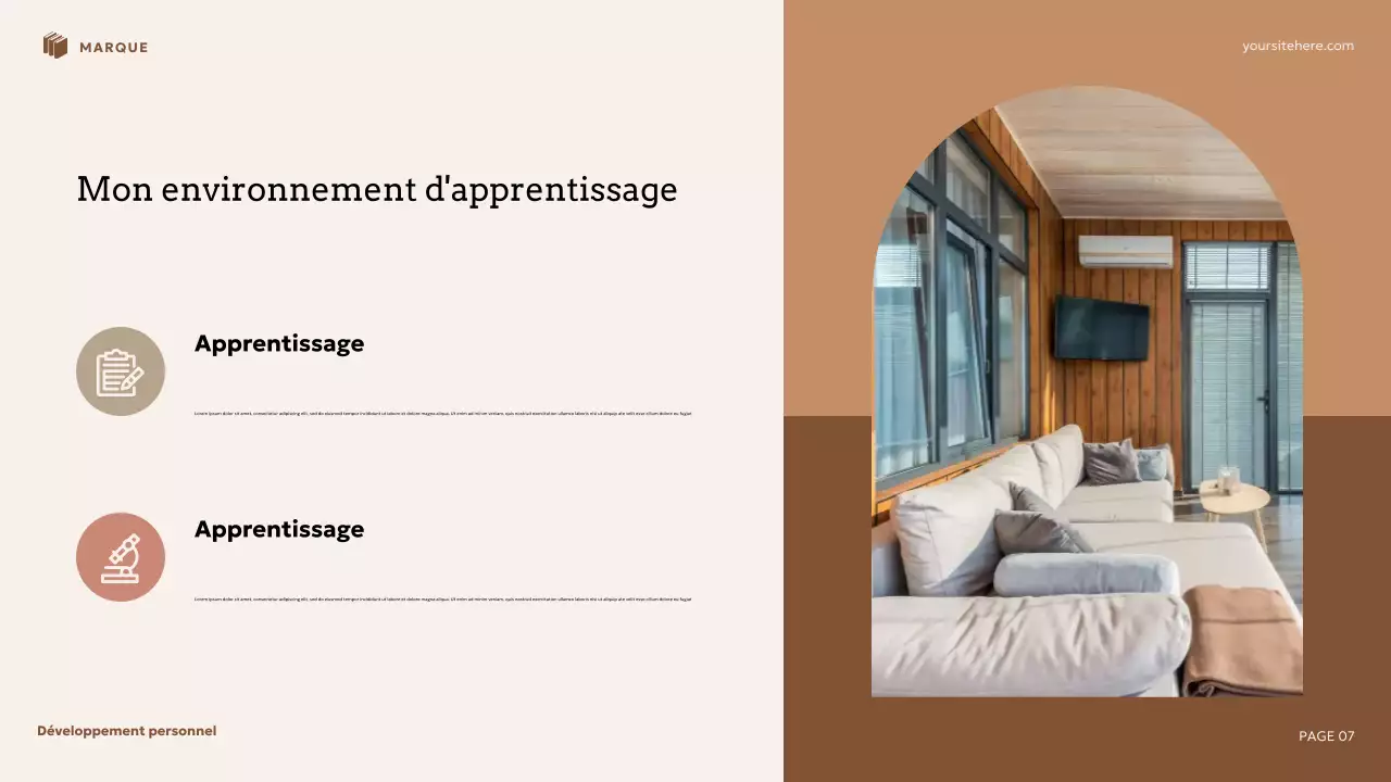 Présentation de développement personnel floral beige et marron