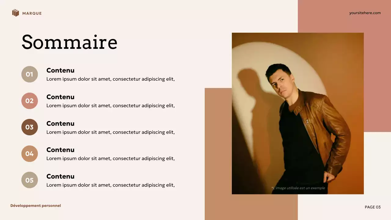 Présentation de développement personnel floral beige et marron