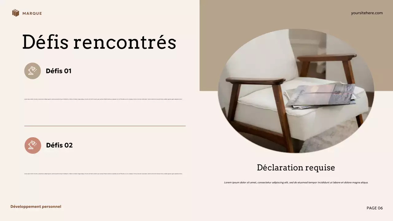 Présentation de développement personnel floral beige et marron