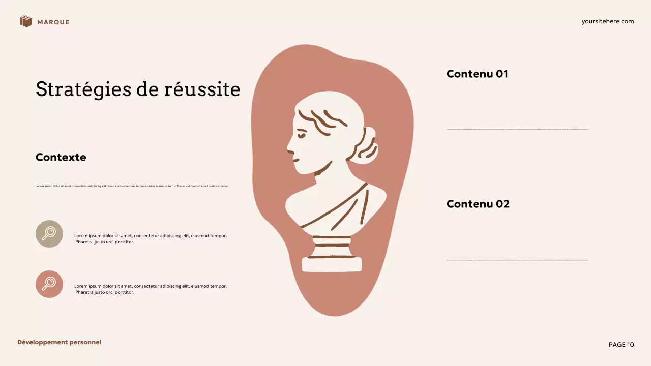 Présentation de développement personnel floral beige et marron