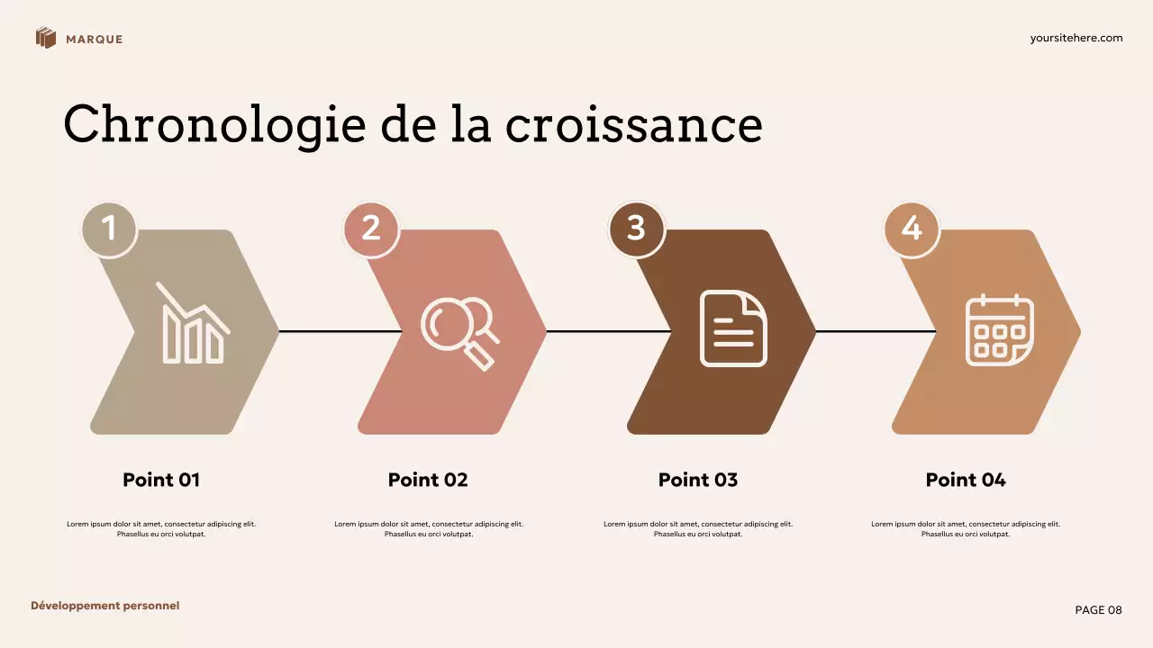 Présentation de développement personnel floral beige et marron