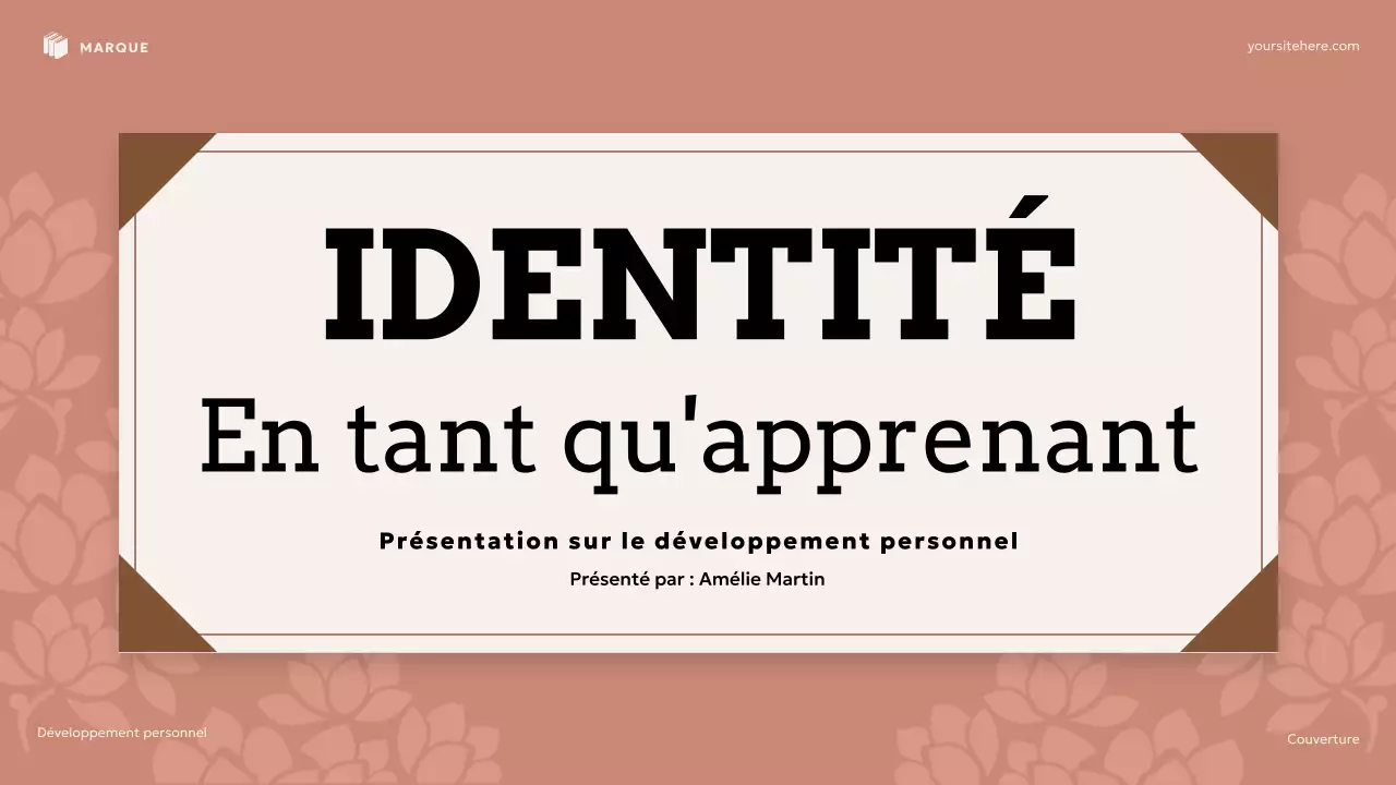 Présentation de développement personnel floral beige et marron