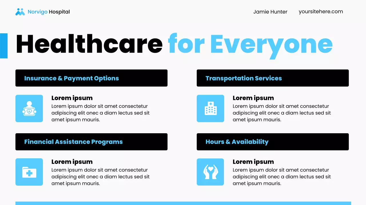 Blue and White Local Hospital Services Presentation