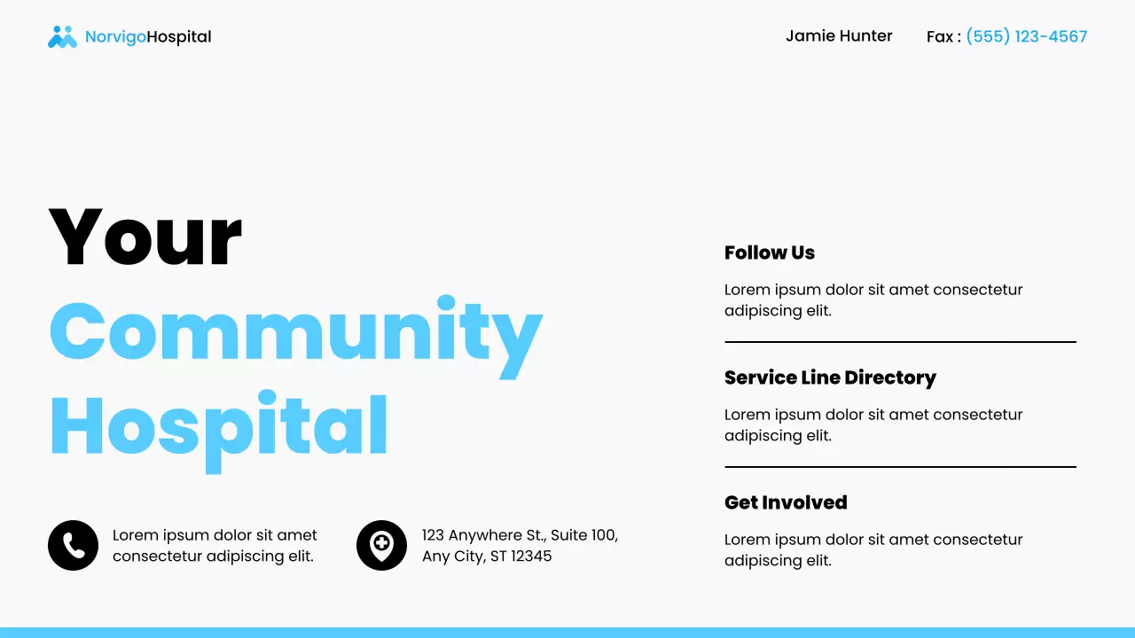 Blue and White Local Hospital Services Presentation