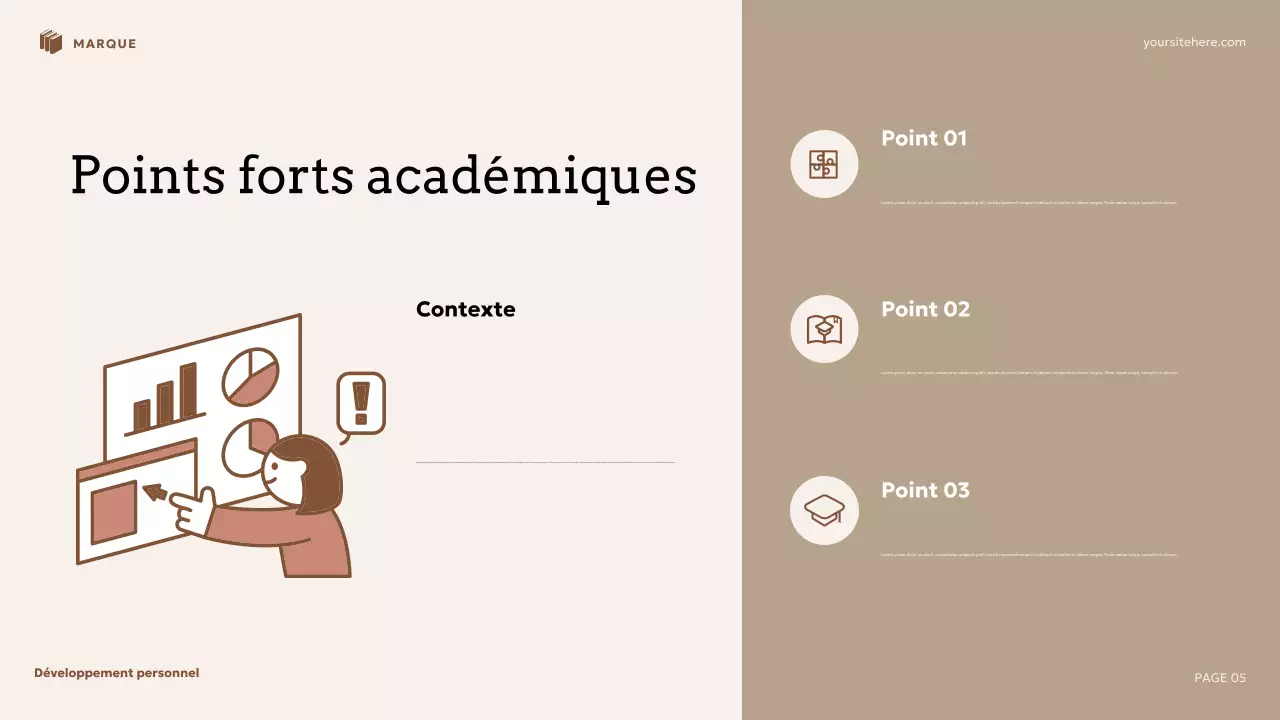 Présentation de développement personnel floral beige et marron