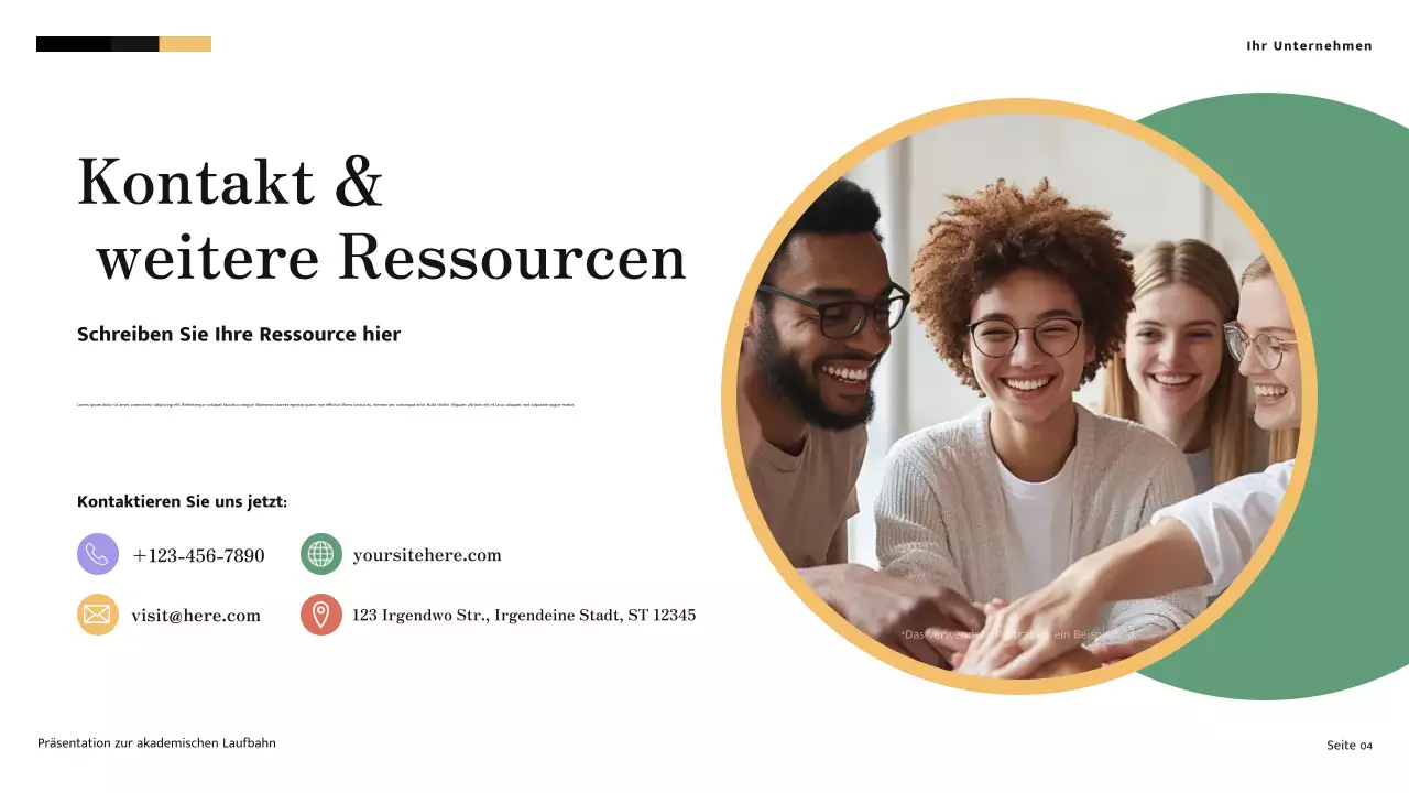 Minimalistische, moderne akademische Reise in Gelb und Creme Präsentation