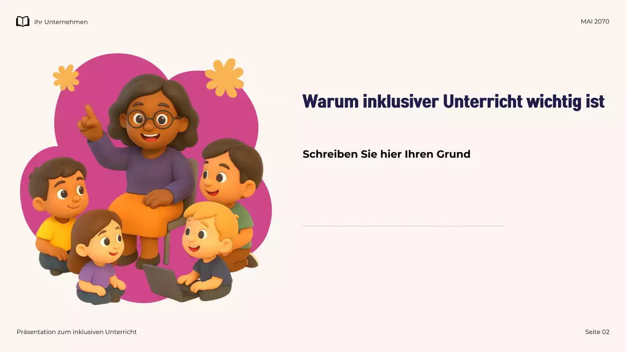 Illustrative moderne inklusive Lehrpräsentation der Marine