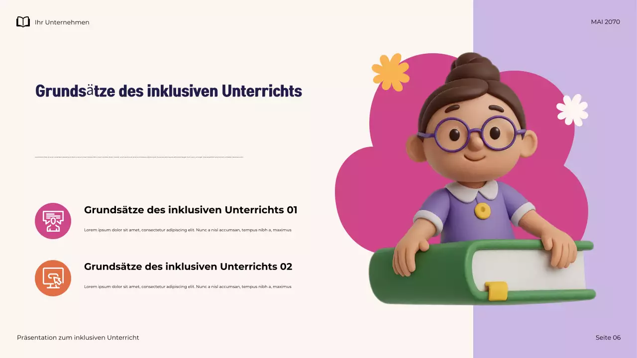 Illustrative moderne inklusive Lehrpräsentation der Marine