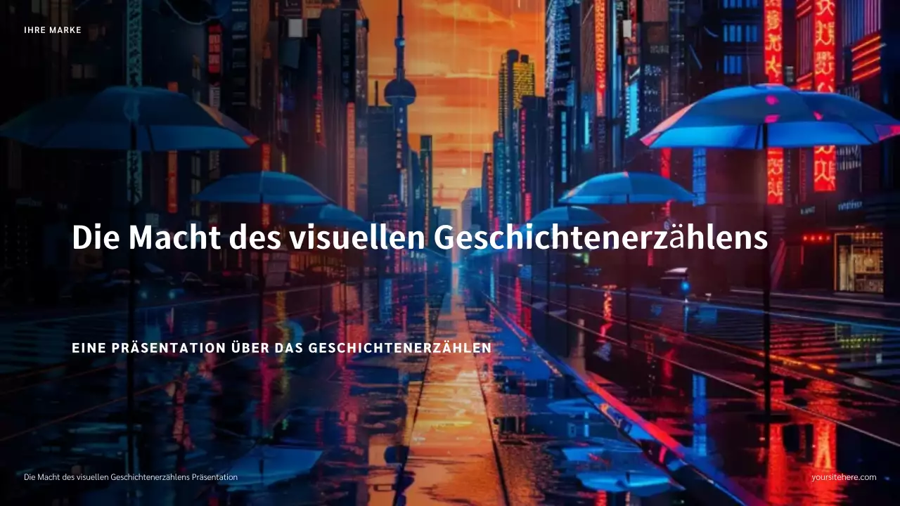 Blau-Rot-Orange Illustration Storytelling-Präsentation