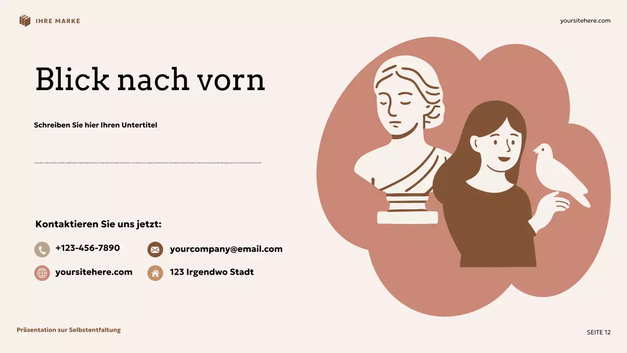 Beige und braune Blumen-Präsentation zur Selbstentwicklung