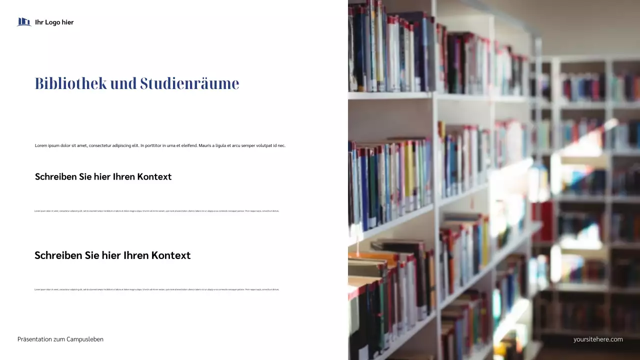 Blauer moderner Campus Präsentation