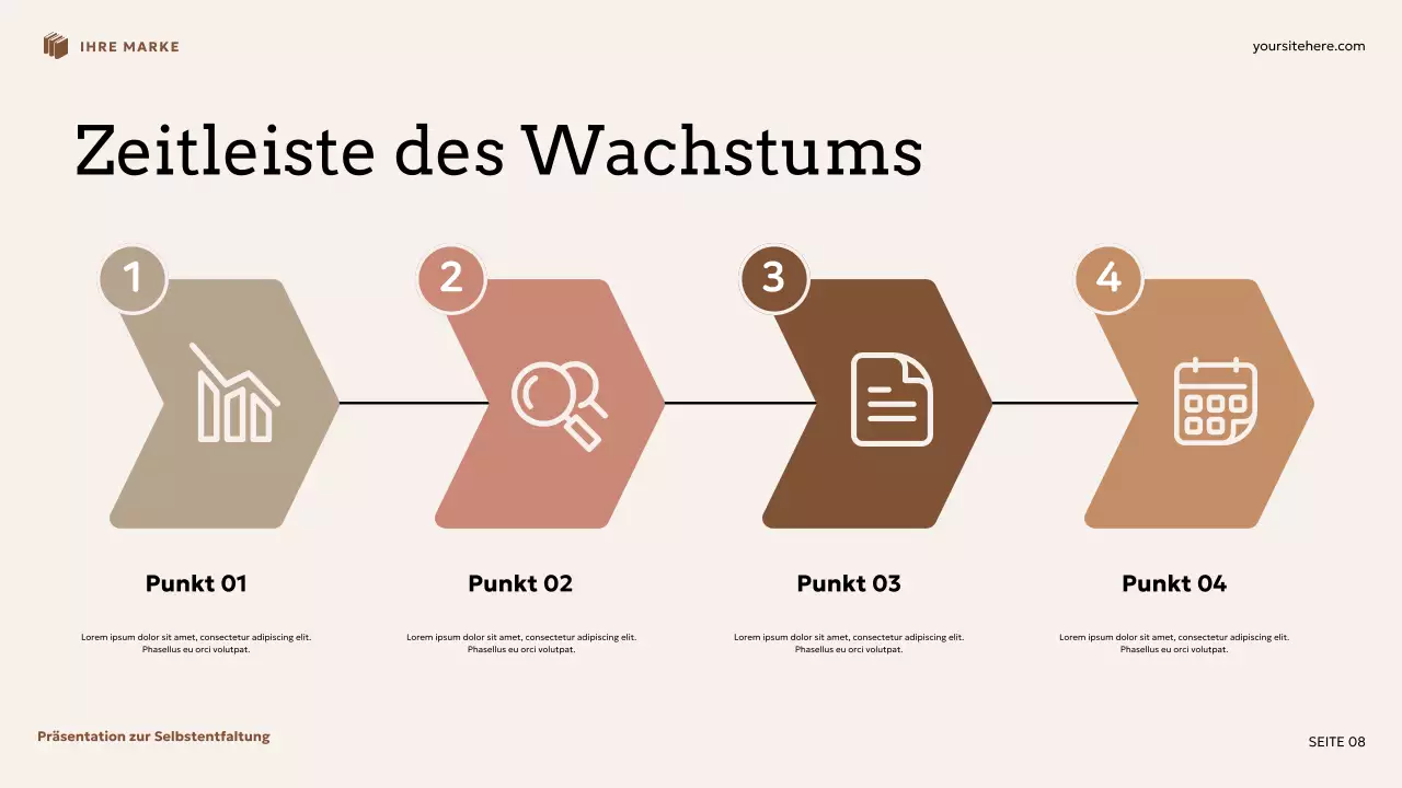 Beige und braune Blumen-Präsentation zur Selbstentwicklung