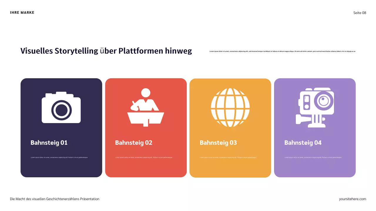 Blau-Rot-Orange Illustration Storytelling-Präsentation