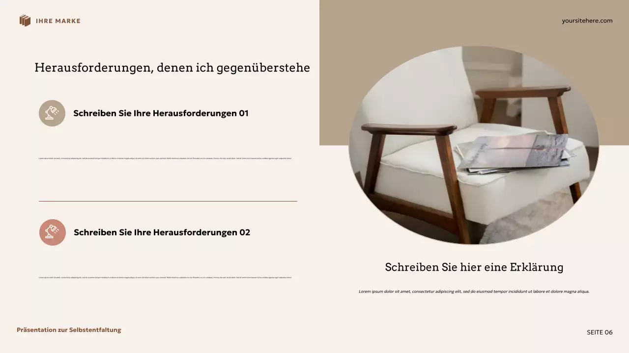 Beige und braune Blumen-Präsentation zur Selbstentwicklung