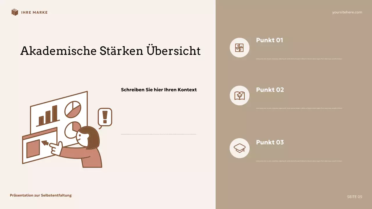 Beige und braune Blumen-Präsentation zur Selbstentwicklung