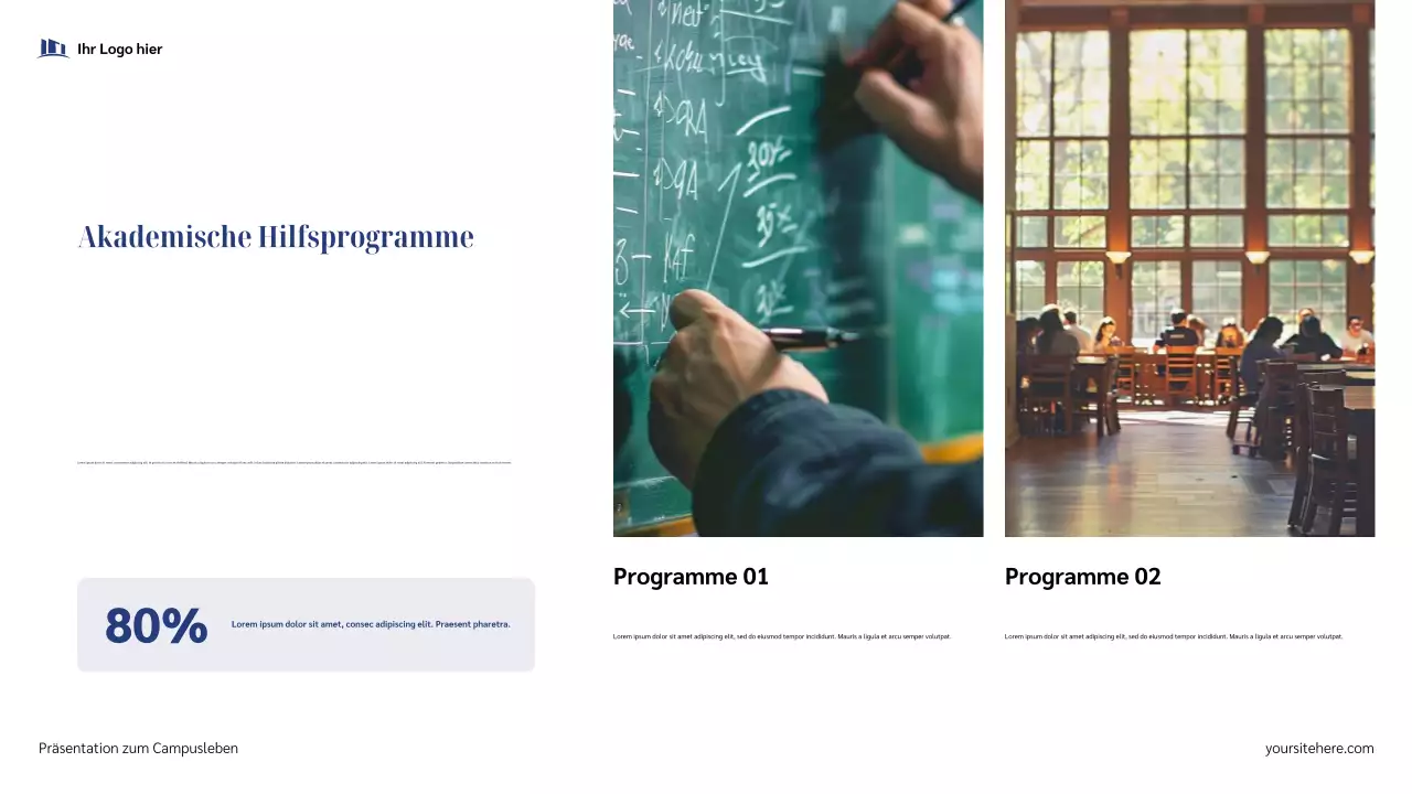 Blauer moderner Campus Präsentation