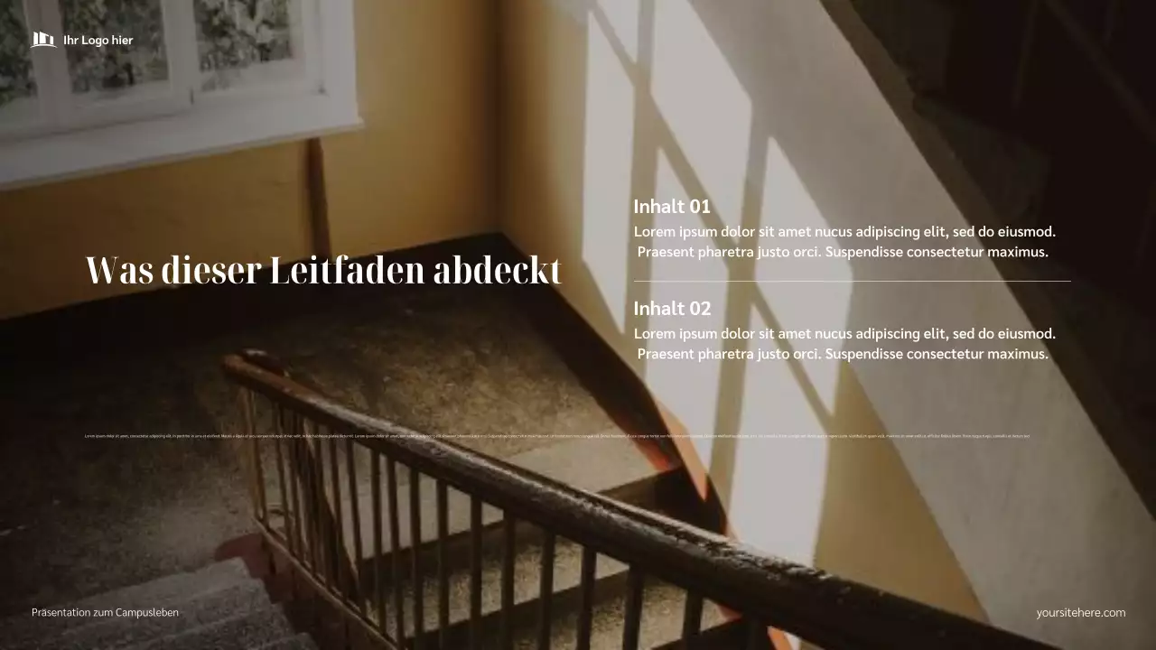 Blauer moderner Campus Präsentation