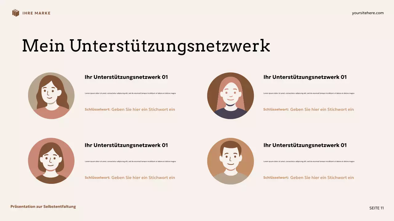 Beige und braune Blumen-Präsentation zur Selbstentwicklung