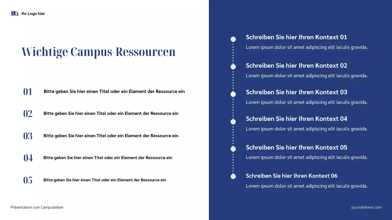 Blauer moderner Campus Präsentation