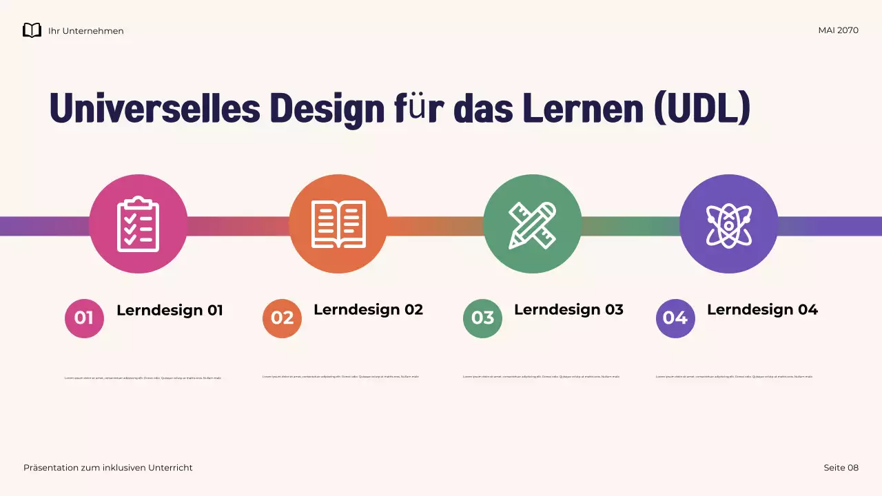 Illustrative moderne inklusive Lehrpräsentation der Marine