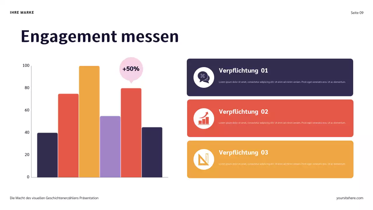 Blau-Rot-Orange Illustration Storytelling-Präsentation