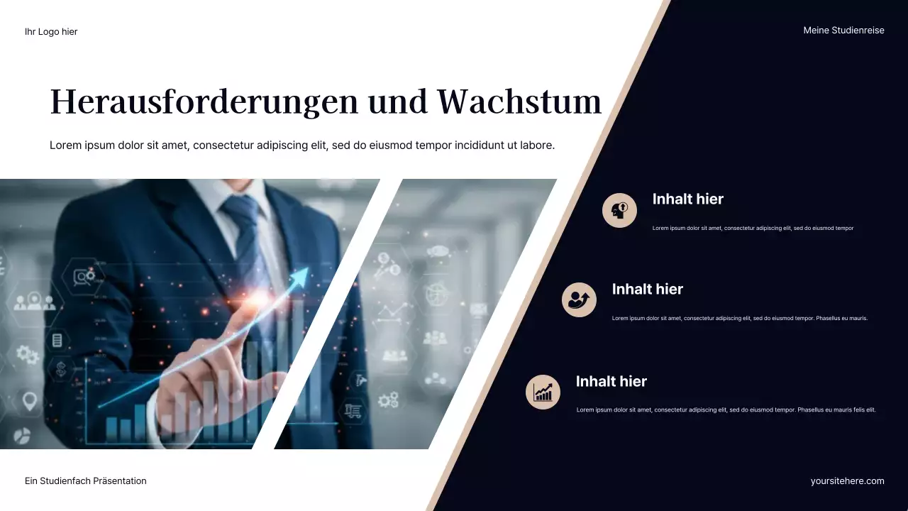 Grauer moderner Karriereweg Präsentation